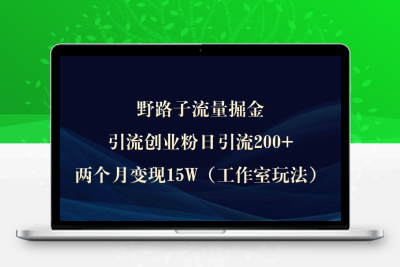 野路子流量掘金，引流创业粉日引流200+，两个月变现15W（工作室玩法））-云动网创-专注网络创业项目推广与实战，致力于打造一个高质量的网络创业搞钱圈子。