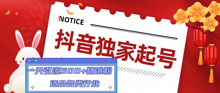 抖音独家起号，一天引流500+精准粉，适合各类行业（9节视频课）-云动网创-专注网络创业项目推广与实战，致力于打造一个高质量的网络创业搞钱圈子。