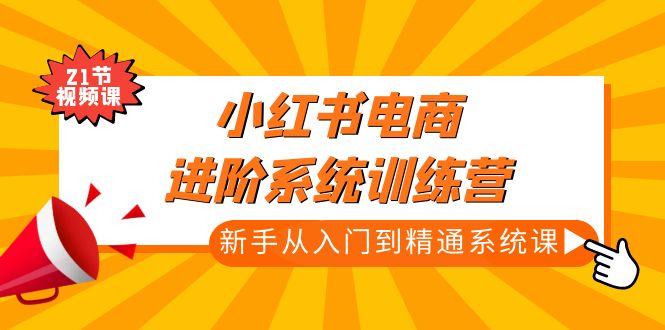 小红书电商进阶系统训练营：新手从入门到精通系统课（21节视频课）-云动网创-专注网络创业项目推广与实战，致力于打造一个高质量的网络创业搞钱圈子。