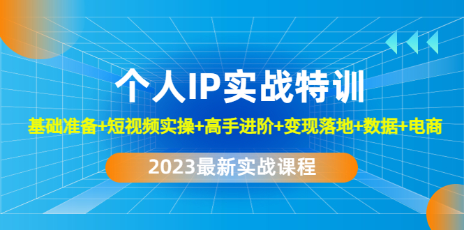 2023个人IP实战特训：基础准备+短视频实操+高手进阶+变现落地+数据+电商-云动网创-专注网络创业项目推广与实战，致力于打造一个高质量的网络创业搞钱圈子。