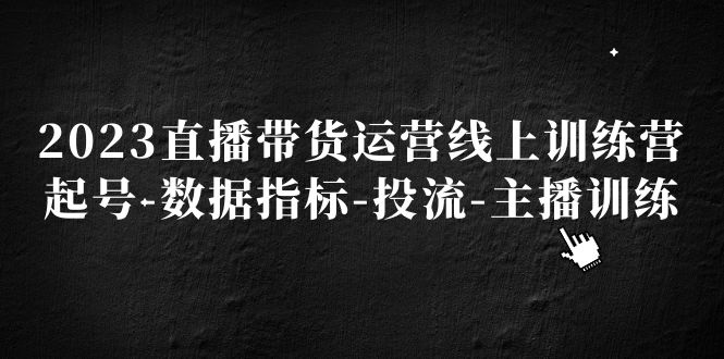 2023直播带货运营线上训练营，起号-数据指标-投流-主播训练-云动网创-专注网络创业项目推广与实战，致力于打造一个高质量的网络创业搞钱圈子。