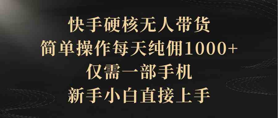 （9861期）快手硬核无人带货，简单操作每天纯佣1000+,仅需一部手机，新手小白直接上手-云动网创-专注网络创业项目推广与实战，致力于打造一个高质量的网络创业搞钱圈子。