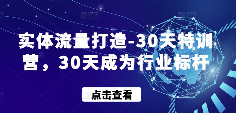 实体流量打造-30天特训营，30天成为行业标杆-云动网创-专注网络创业项目推广与实战，致力于打造一个高质量的网络创业搞钱圈子。