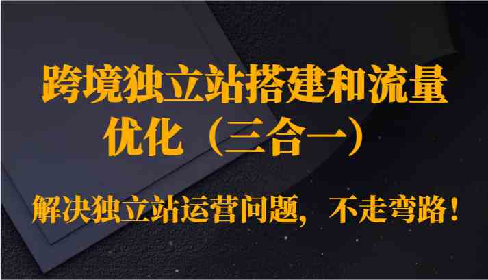 跨境独立站搭建和流量优化（三合一）解决独立站运营问题，不走弯路！-云动网创-专注网络创业项目推广与实战，致力于打造一个高质量的网络创业搞钱圈子。