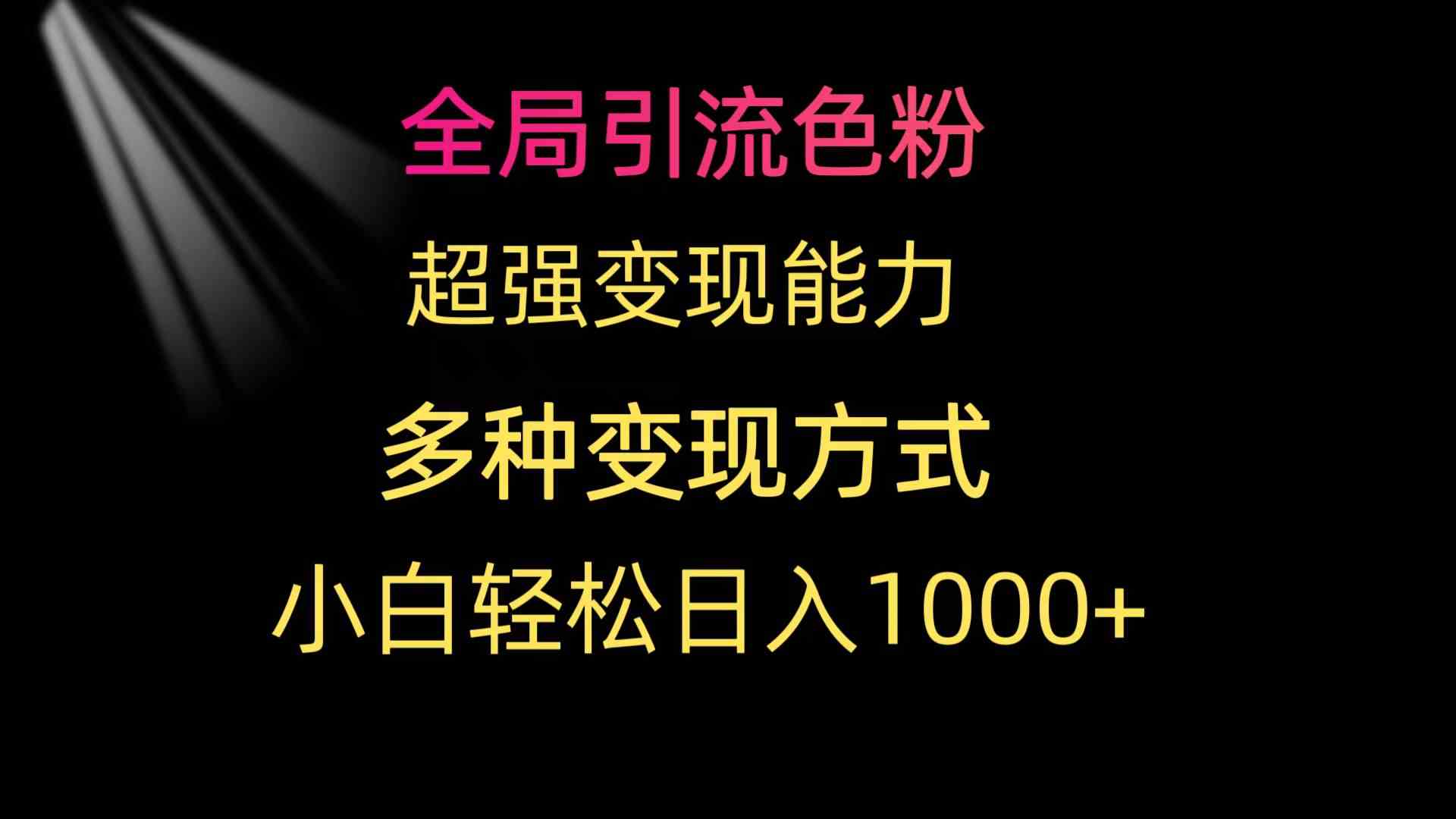 （9680期）全局引流色粉 超强变现能力 多种变现方式 小白轻松日入1000+-云动网创-专注网络创业项目推广与实战，致力于打造一个高质量的网络创业搞钱圈子。