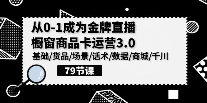 0-1成为金牌直播橱窗商品卡运营3.0，基础/货品/场景/话术/数据/商城/千川-云动网创-专注网络创业项目推广与实战，致力于打造一个高质量的网络创业搞钱圈子。