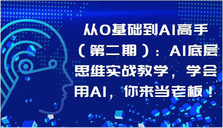 从0基础到AI高手（第二期）：AI底层思维实战教学，学会用AI，你来当老板！-云动网创-专注网络创业项目推广与实战，致力于打造一个高质量的网络创业搞钱圈子。