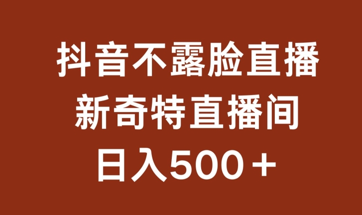 不露脸挂机直播，新奇特直播间，日入500+-云动网创-专注网络创业项目推广与实战，致力于打造一个高质量的网络创业搞钱圈子。