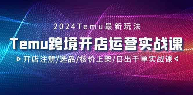 2024Temu跨境开店运营实战课，开店注册/选品/核价上架/日出千单实战课-云动网创-专注网络创业项目推广与实战，致力于打造一个高质量的网络创业搞钱圈子。