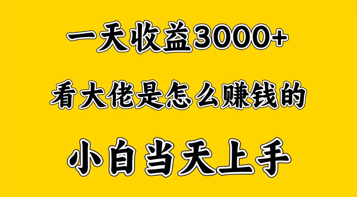 一天赚3000多，大佬是这样赚到钱的，小白当天上手，穷人翻身项目-云动网创-专注网络创业项目推广与实战，致力于打造一个高质量的网络创业搞钱圈子。