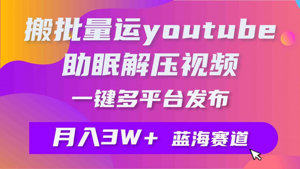 （9727期）批量搬运YouTube解压助眠视频 一键多平台发布 月入2W+-云动网创-专注网络创业项目推广与实战，致力于打造一个高质量的网络创业搞钱圈子。