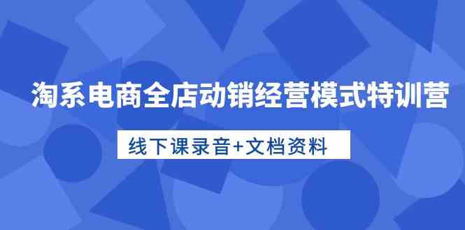 淘系电商全店动销经营模式特训营，线下课录音+文档资料-云动网创-专注网络创业项目推广与实战，致力于打造一个高质量的网络创业搞钱圈子。