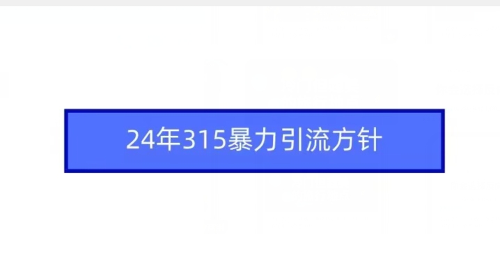 24年315暴力引流方针-云动网创-专注网络创业项目推广与实战，致力于打造一个高质量的网络创业搞钱圈子。