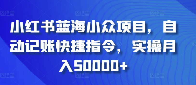 小红书蓝海小众项目，自动记账快捷指令，实操月入50000+-云动网创-专注网络创业项目推广与实战，致力于打造一个高质量的网络创业搞钱圈子。