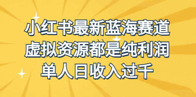 外面收费1980的小红书最新蓝海赛道，虚拟资源都是纯利润，单人日收入过千-云动网创-专注网络创业项目推广与实战，致力于打造一个高质量的网络创业搞钱圈子。