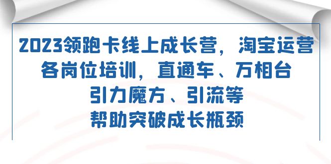 2023领跑·卡 线上成长营 淘宝运营各岗位培训 直通车 万相台 引力魔方 引流-云动网创-专注网络创业项目推广与实战，致力于打造一个高质量的网络创业搞钱圈子。