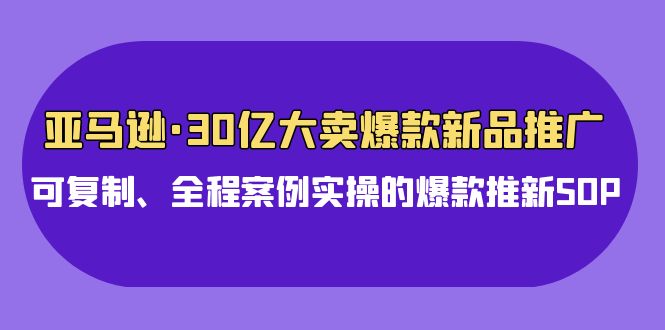 亚马逊30亿大卖爆款新品推广，可复制、全程案例实操的爆款推新SOP-云动网创-专注网络创业项目推广与实战，致力于打造一个高质量的网络创业搞钱圈子。