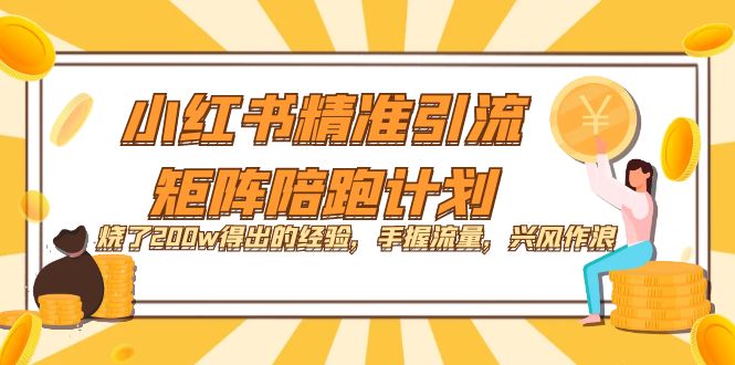 小红书精准引流·矩阵陪跑计划：烧了200w得出的经验，手握流量，兴风作浪！-云动网创-专注网络创业项目推广与实战，致力于打造一个高质量的网络创业搞钱圈子。