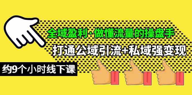 （10045期）全域盈利·做懂流量的操盘手，打通公域引流+私域强变现，约9个小时线下课-云动网创-专注网络创业项目推广与实战，致力于打造一个高质量的网络创业搞钱圈子。