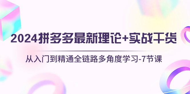 （10816期）2024拼多多 最新理论+实战干货，从入门到精通全链路多角度学习-7节课-云动网创-专注网络创业项目推广与实战，致力于打造一个高质量的网络创业搞钱圈子。