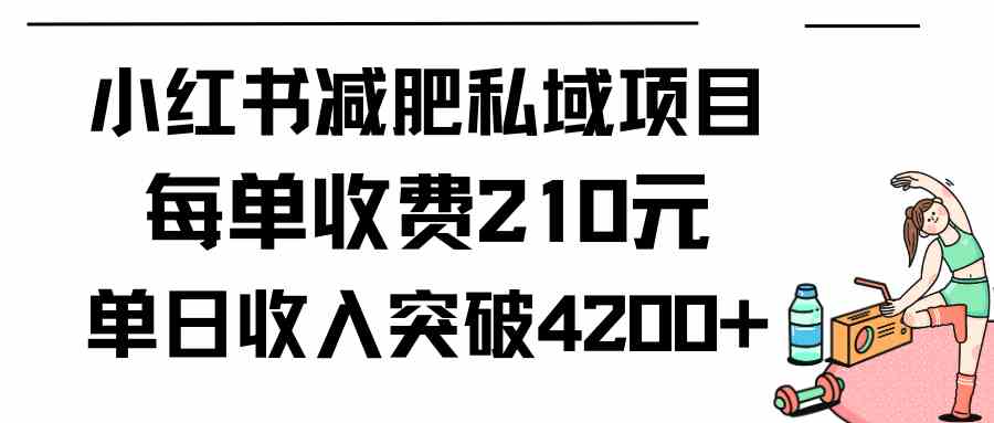 （9466期）小红书减肥私域项目每单收费210元单日成交20单，最高日入4200+-云动网创-专注网络创业项目推广与实战，致力于打造一个高质量的网络创业搞钱圈子。