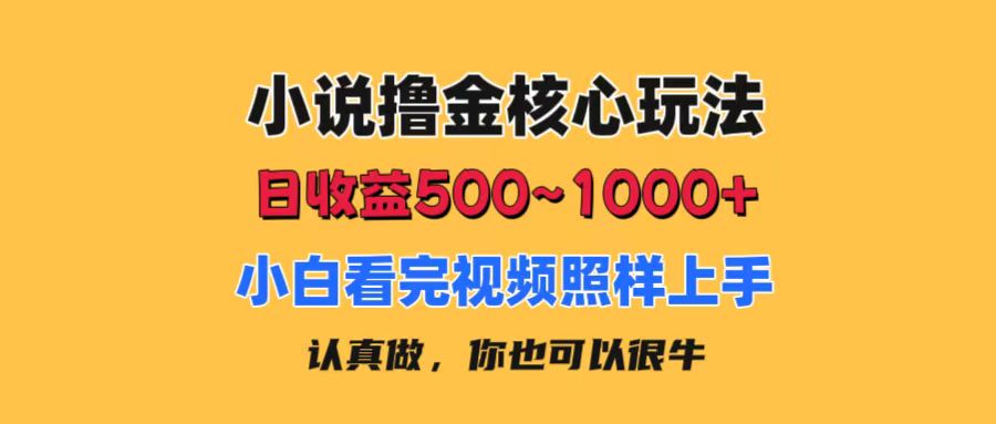 小说撸金核心玩法，日收益500-1000+，小白看完照样上手，0成本有手就行-云动网创-专注网络创业项目推广与实战，致力于打造一个高质量的网络创业搞钱圈子。