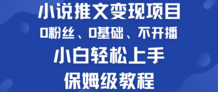 小说推文变现项目 0基础 不开播 小白轻松上手 保姆级教程-云动网创-专注网络创业项目推广与实战，致力于打造一个高质量的网络创业搞钱圈子。