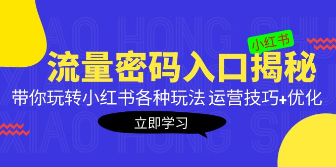 小红书流量密码入口揭秘：带你玩转小红书各种玩法 运营技巧+优化！-云动网创-专注网络创业项目推广与实战，致力于打造一个高质量的网络创业搞钱圈子。