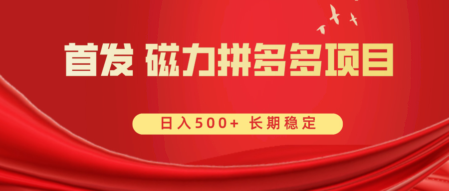 首发 磁力拼多多自撸 日入500+-云动网创-专注网络创业项目推广与实战，致力于打造一个高质量的网络创业搞钱圈子。