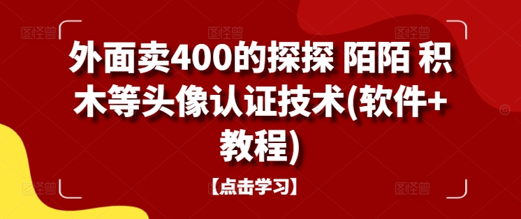 外面卖400的探探 陌陌 积木等头像认证技术(软件+教程)-云动网创-专注网络创业项目推广与实战，致力于打造一个高质量的网络创业搞钱圈子。