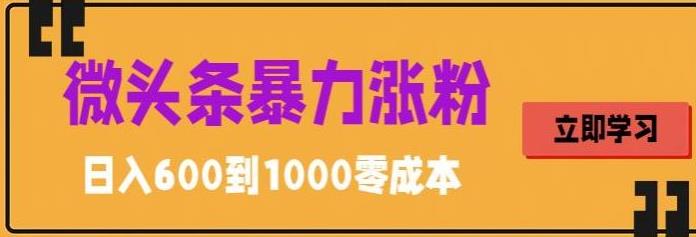 微头条暴力涨粉技巧搬运文案就能涨几万粉丝，简单0成本，日赚600-云动网创-专注网络创业项目推广与实战，致力于打造一个高质量的网络创业搞钱圈子。