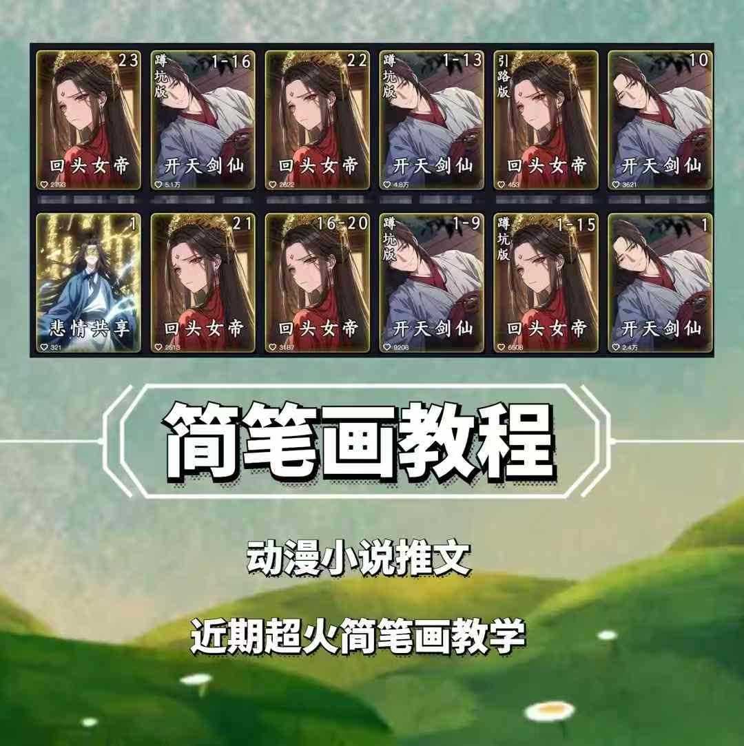 兜兜简笔画教学，小说推文动漫玩法，可做伙伴计划、分成计划、接广告等-云动网创-专注网络创业项目推广与实战，致力于打造一个高质量的网络创业搞钱圈子。