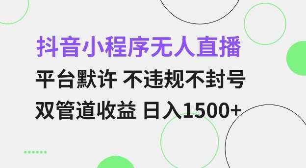 抖音小程序无人直播 平台默许 不违规不封号 双管道收益 日入多张 小白也能轻松操作【仅揭秘】-云动网创-专注网络创业项目推广与实战，致力于打造一个高质量的网络创业搞钱圈子。