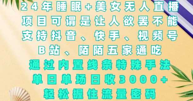 2024年睡眠+美女无人直播，通过内置线条特殊手法，单场日收3k+，轻松握住流量密码【揭秘】-云动网创-专注网络创业项目推广与实战，致力于打造一个高质量的网络创业搞钱圈子。