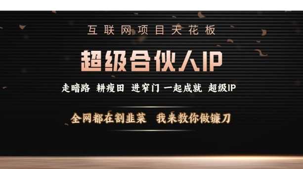 互联网项目天花板，超级合伙人IP，全网都在割韭菜，我来教你做镰刀【仅揭秘】-云动网创-专注网络创业项目推广与实战，致力于打造一个高质量的网络创业搞钱圈子。