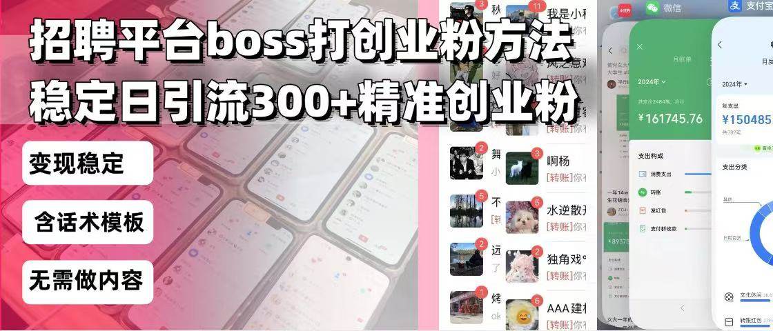 招聘平台无限引流方法，复制粘贴即可，好起号好过审，日稳定引流300+创…-云动网创-专注网络创业项目推广与实战，致力于打造一个高质量的网络创业搞钱圈子。