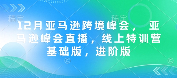 12月亚马逊跨境峰会， 亚马逊峰会直播，线上特训营基础版，进阶版-云动网创-专注网络创业项目推广与实战，致力于打造一个高质量的网络创业搞钱圈子。