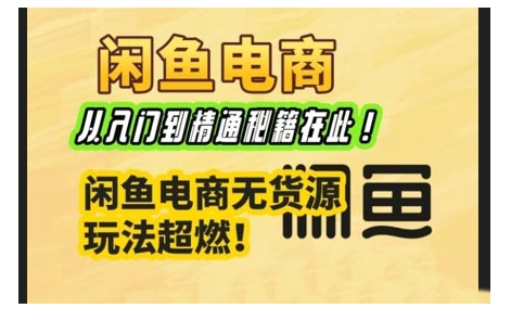 闲鱼电商实战课，从入门到精通秘籍在此，闲鱼电商无货源玩法超燃!-云动网创-专注网络创业项目推广与实战，致力于打造一个高质量的网络创业搞钱圈子。
