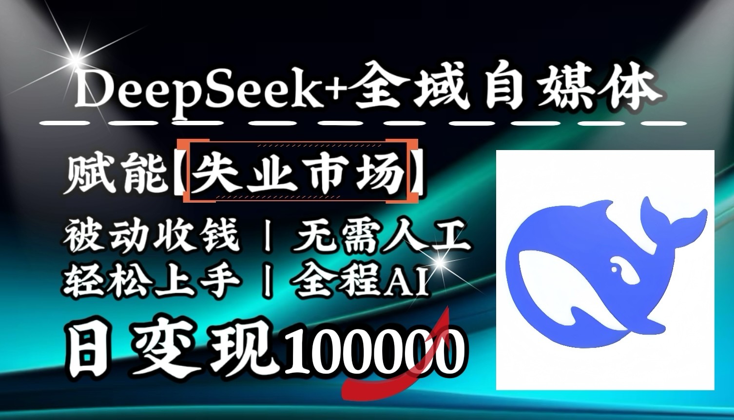 降维打击，DeepSeek+失业市场，全自动操作，结合人人刚需，单月利润轻松破100000＋-云动网创-专注网络创业项目推广与实战，致力于打造一个高质量的网络创业搞钱圈子。