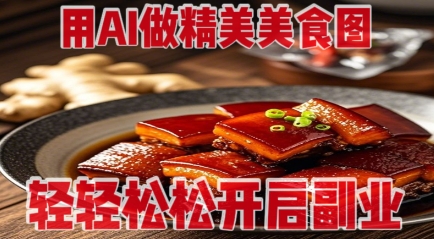 用AI做精美美食图，无需专业设备拍摄，轻轻松松开启副业-云动网创-专注网络创业项目推广与实战，致力于打造一个高质量的网络创业搞钱圈子。