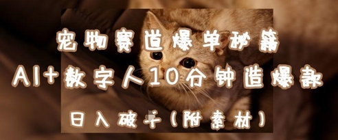 宠物赛道爆单秘籍：AI+数字人10分钟造爆款，日入1k-云动网创-专注网络创业项目推广与实战，致力于打造一个高质量的网络创业搞钱圈子。