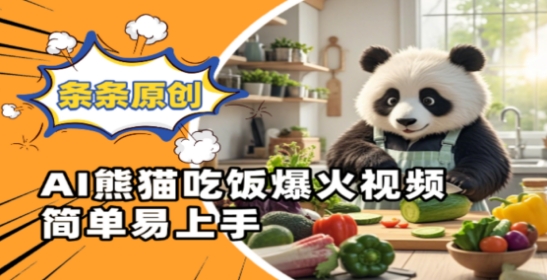 Ai熊猫吃饭爆火视频，条条原创，简单易上手-云动网创-专注网络创业项目推广与实战，致力于打造一个高质量的网络创业搞钱圈子。