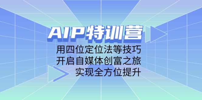 AIP特训营，用四位定位法等技巧，开启自媒体创富之旅，实现全方位提升-云动网创-专注网络创业项目推广与实战，致力于打造一个高质量的网络创业搞钱圈子。