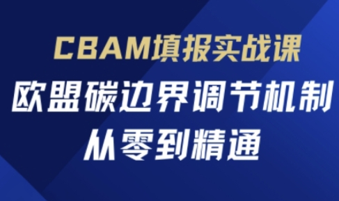 CBAM填报实战课，欧盟碳边界调节机制，从零到精通-云动网创-专注网络创业项目推广与实战，致力于打造一个高质量的网络创业搞钱圈子。