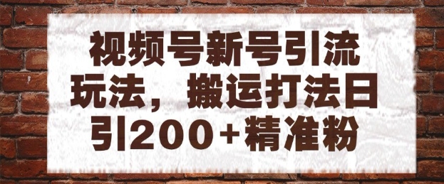 视频号新号引流玩法，搬运打法日引200+精准粉，可矩阵放大【揭秘】-云动网创-专注网络创业项目推广与实战，致力于打造一个高质量的网络创业搞钱圈子。