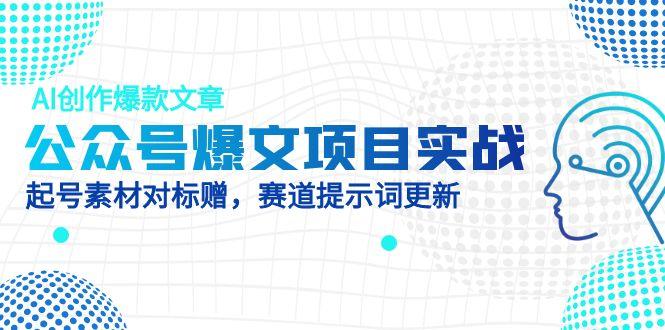公众号爆文项目实战，AI创作爆款文章，起号素材对标赠(附赛道AI提示词-云动网创-专注网络创业项目推广与实战，致力于打造一个高质量的网络创业搞钱圈子。