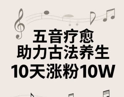 古法五音养生教程，五音疗愈的视频的制作方法，2-4小时就能学会，作者10天涨粉10W-云动网创-专注网络创业项目推广与实战，致力于打造一个高质量的网络创业搞钱圈子。