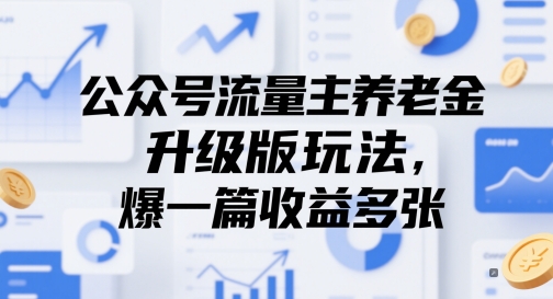 公众号流量主养老金升级版玩法，爆一篇收益多张-云动网创-专注网络创业项目推广与实战，致力于打造一个高质量的网络创业搞钱圈子。