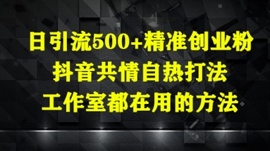 日引流500+精准创业粉，抖音共情自热打法，工作室都在用的方法-云动网创-专注网络创业项目推广与实战，致力于打造一个高质量的网络创业搞钱圈子。
