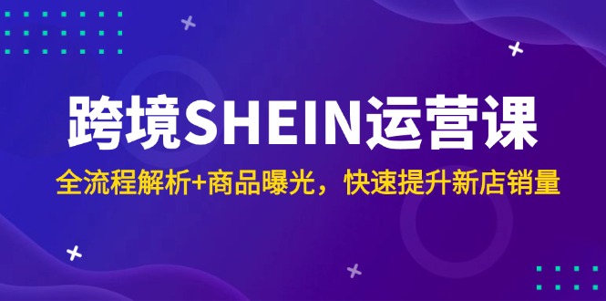 跨境SHEIN运营课，全流程解析+商品曝光，快速提升新店销量-云动网创-专注网络创业项目推广与实战，致力于打造一个高质量的网络创业搞钱圈子。